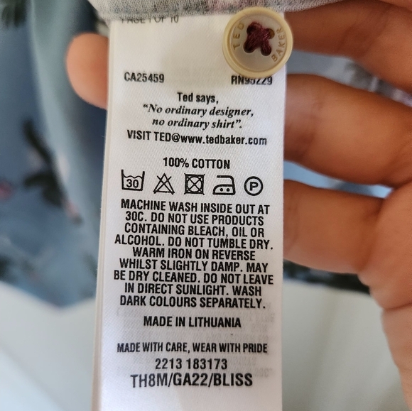 Ted Baker Shirt Men's Hawaiian Volcano Button-Up Short Sleeve Size 5 (XL) - Picture 7 of 7